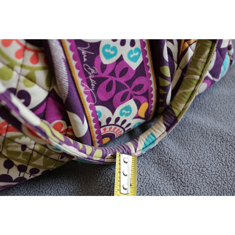 VERA BRADLEY Plum Crazy  Eloise Handbag Floral Shoulder Kisslock Purple Retired - Picture 6 of 11